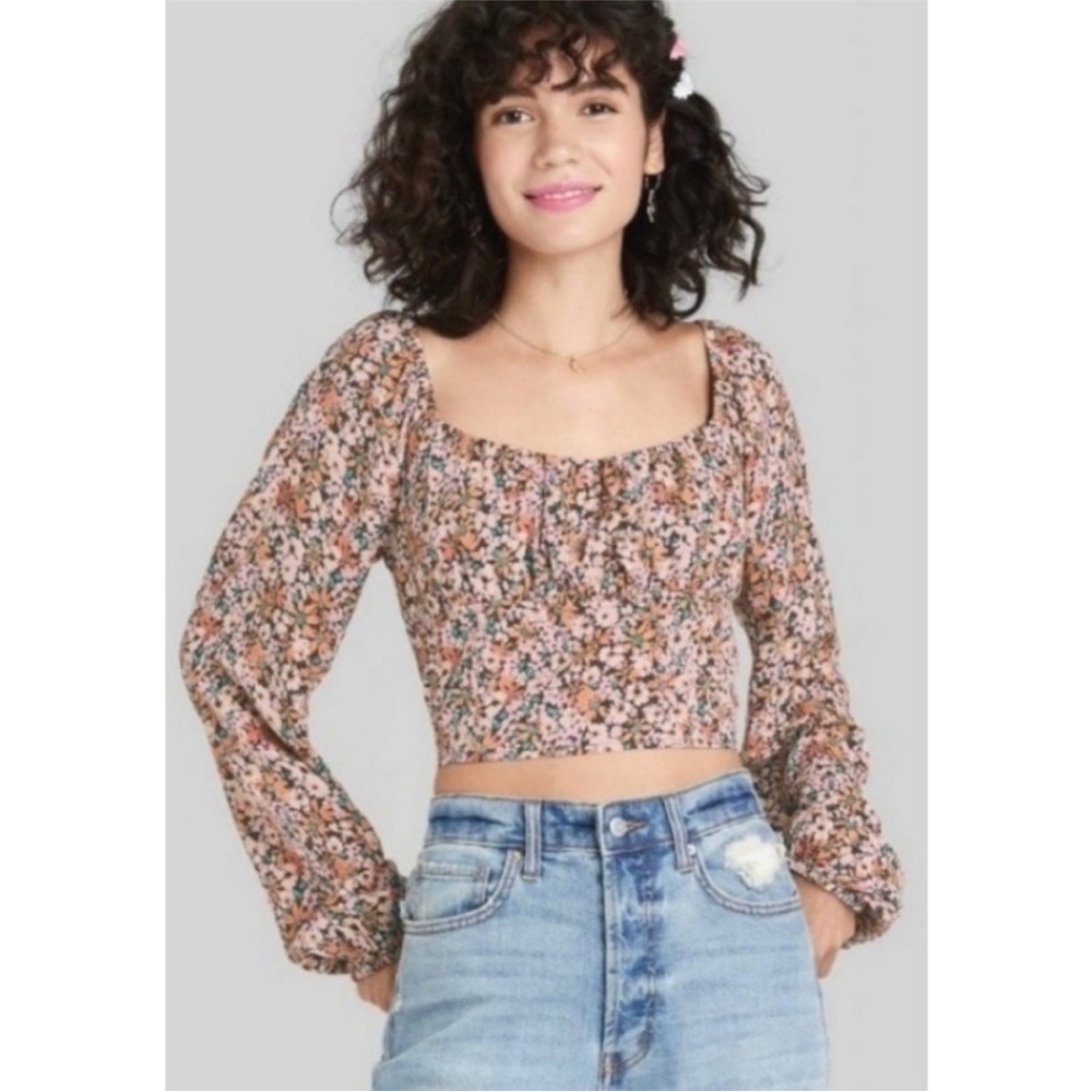 Wild fable long sleeve floral blouse